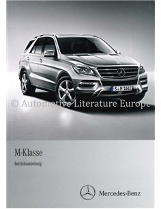 2012 MERCEDES BENZ M KLASSE INSTRUCTIEBOEKJE DUITS