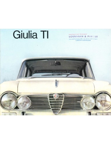 1963 ALFA ROMEO GIULIA TI BROCHURE ENGELS