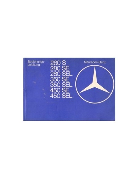 1978 MERCEDES BENZ S KLASSE INSTRUCTIEBOEKJE DUITS