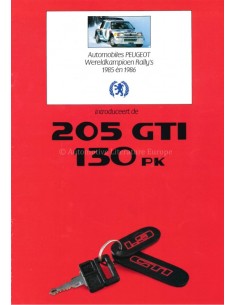 1987 PEUGEOT 205 GTI PROSPEKT NIEDERLÄNDISCH
