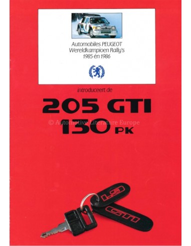 1987 PEUGEOT 205 GTI BROCHURE NEDERLANDS