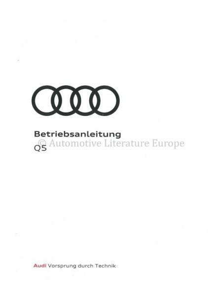 2018 AUDI Q5 BETRIEBSANLEITUNG DEUTSCH
