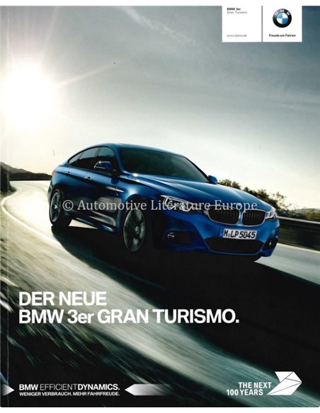 2016 BMW 3 SERIES GRAN TURISMO BROCHURE GERMAN