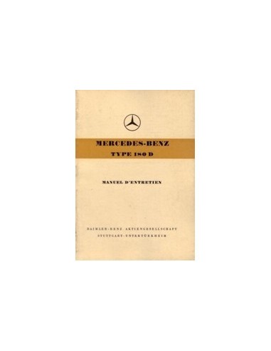 1957 MERCEDES BENZ 180 D INSTRUCTIEBOEKJE FRANS