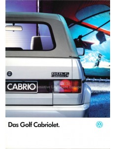 1992 VOLKSWAGEN GOLF CABRIOLET BROCHURE DUITS
