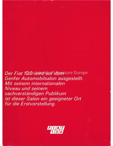 1971 FIAT 130 SEDAN BROCHURE DUITS