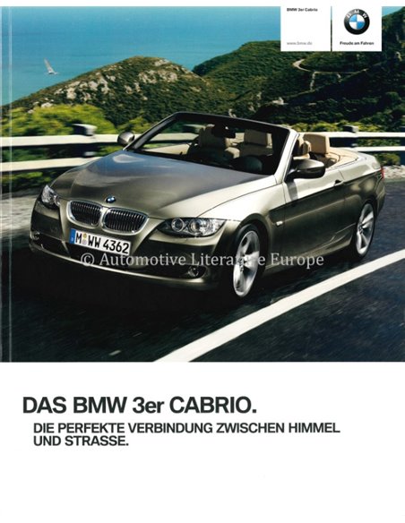 2009 BMW 3 SERIE CABRIOLET BROCHURE DUITS