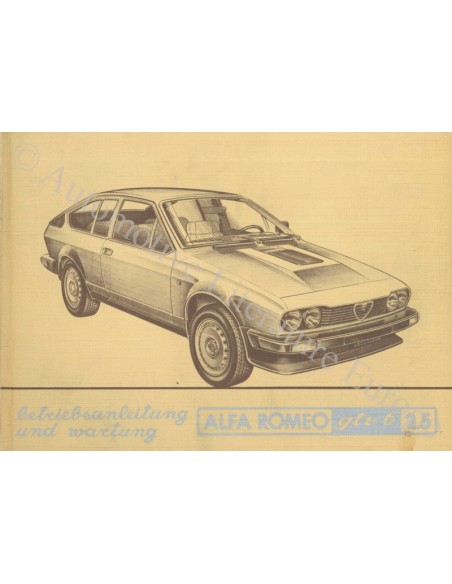 1983 ALFA ROMEO GTV6 2.5 OWNERS MANUAL GERMAN