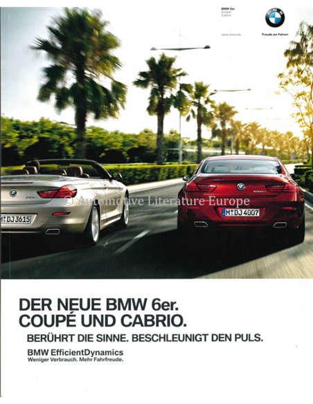 2011 BMW 6 SERIE BROCHURE DUITS
