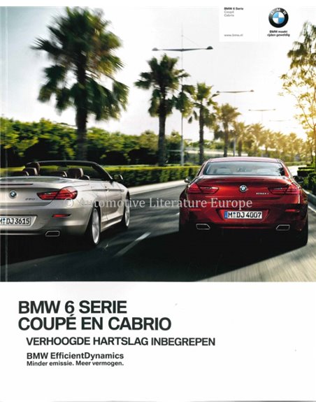 2012 BMW 6 SERIES BROCHURE DUTCH