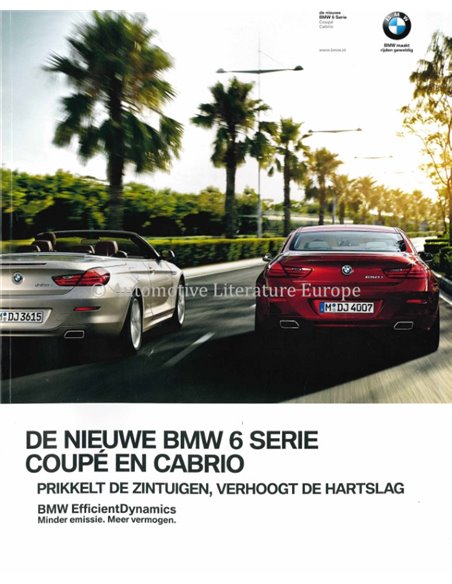 2011 BMW 6 SERIES BROCHURE DUTCH