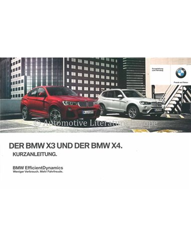 2015 BMW X3 EN X4 VERKORT INSTRUCTIEBOEKJE DUITS