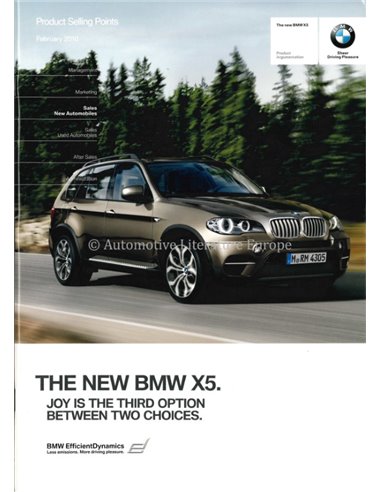 2010 BMW X5 VERKOOP ARGUMENTEN BROCHURE ENGELS
