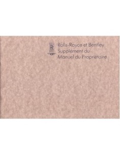 1982 ROLLS ROYCE CORNICHE INSTRUCTIEBOEKJE FRANS