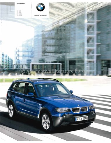 2004 BMW X3 BROCHURE DUITS