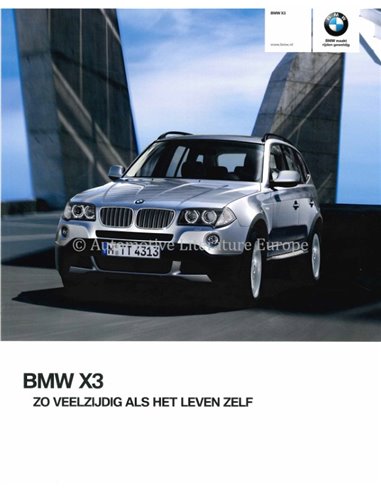 2009 BMW X3 BROCHURE DUTCH