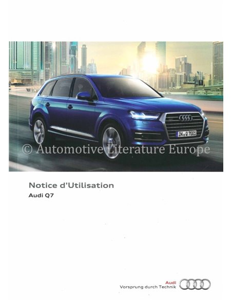 2016 AUDI Q7 OWNER'S MANUAL FRENCH
