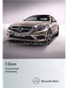 2013 MERCEDES BENZ E KLASSE INSTRUCTIEBOEKJE DUITS