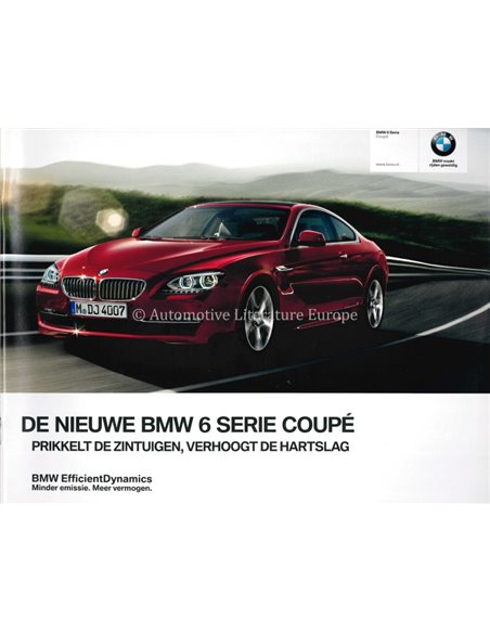 2011 BMW 6 SERIES COUPÉ BROCHURE DUTCH