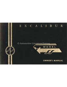 1974 EXCALIBUR MODEL SS INSTRUCTIEBOEKJE ENGELS