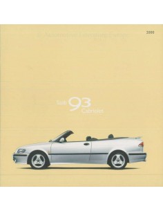 2000 SAAB 9-3 CABRIO BROCHURE NEDERLANDS