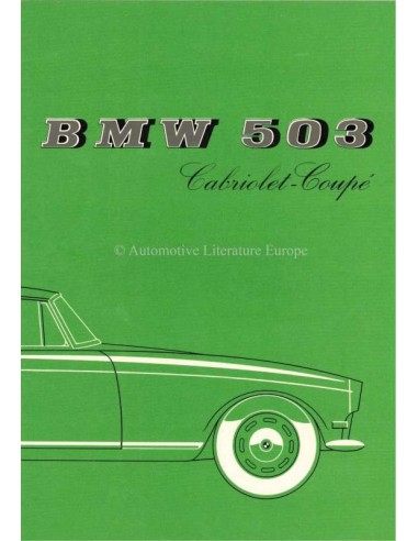 1958 BMW 503 CABRIOLET - COUPE BROCHURE FRANS