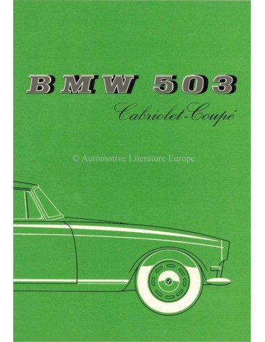 1958 BMW 503 CABRIOLET - COUPE BROCHURE FRENCH
