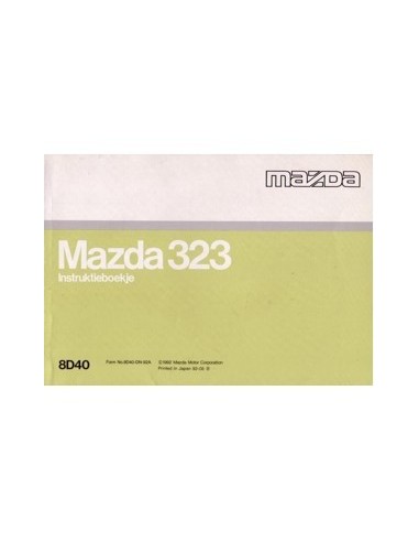 1992 MAZDA 323 INSTRUCTIEBOEKJE NEDERLANDS