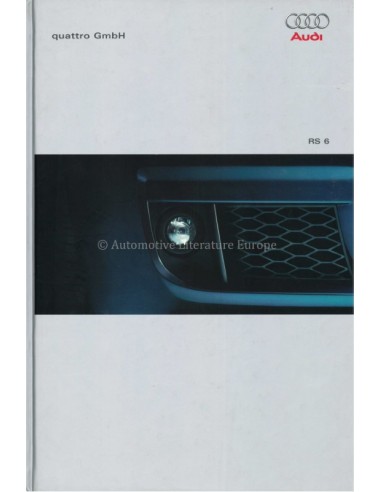 2003 AUDI RS6 QUATTRO HARDCOVER BROCHURE DUITS