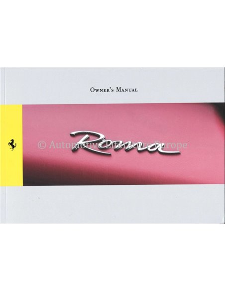 2020 FERRARI ROMA OWNERS MANUAL ENGLISH