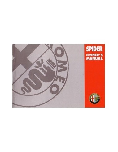 1998 ALFA ROMEO SPIDER INSTRUCTIEBOEKJE ENGELS