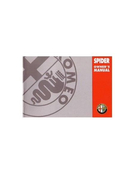 1998 ALFA ROMEO SPIDER INSTRUCTIEBOEKJE ENGELS