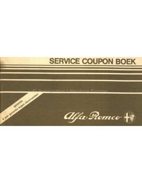 1985 ALFA ROMEO MAINTENANCE MANUAL DUTCH