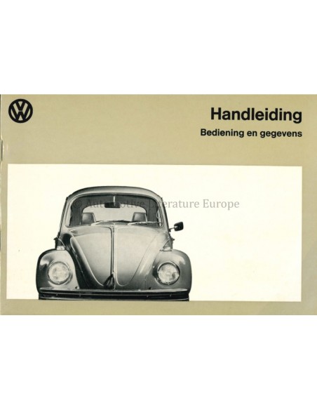 1974 VOLKSWAGEN KAFER 1200 1300 HANDBUCH NIEDERLÄNDISCH