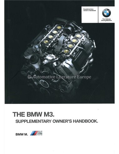 2012 BMW M3 OWNERS MANUAL SUPPLEMENT ENGLISH