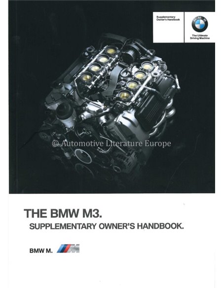 2012 BMW M3 ZUSATZBETRIEBSANLEITUNG ENGLISCH