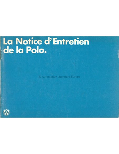 1978 VOLKSWAGEN POLO OWNERS MANUAL FRANCE