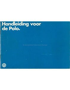 1979 VOLKSWAGEN POLO BETRIEBSANLEITUNG NIEDERLÄNDSICH