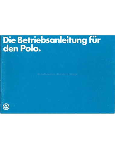 1982 VOLKSWAGEN POLO INSTRUCTIEBOEKJE DUITS