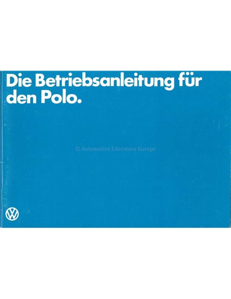 1982 VOLKSWAGEN POLO OWNERS MANUAL GERMAN