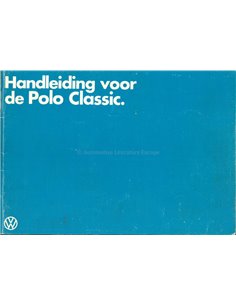 1982 VOLKSWAGEN POLO CLASSIC INSTRUCTIEBOEKJE NEDERLANDS