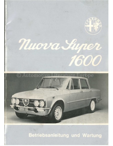1977 ALFA ROMEO GIULIA NUOVA SUPER 1600 INSTRUCTIEBOEKJE DUITS