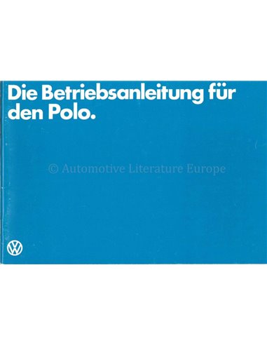 1982 VOLKSWAGEN POLO OWNERS MANUAL GERMAN