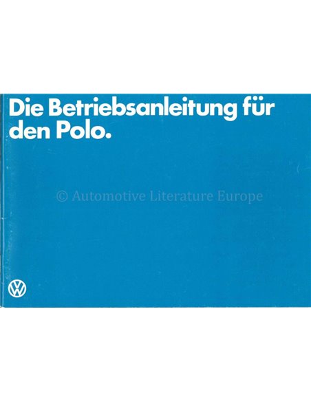 1982 VOLKSWAGEN POLO INSTRUCTIEBOEKJE DUITS