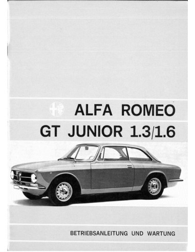 1973 ALFA ROMEO GT JUNIOR 1.3 / 1.6 INSTRUCTIEBOEKJE DUITS