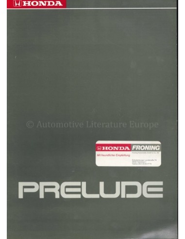 1988 HONDA PRELUDE PROSPEKT DEUTSCH