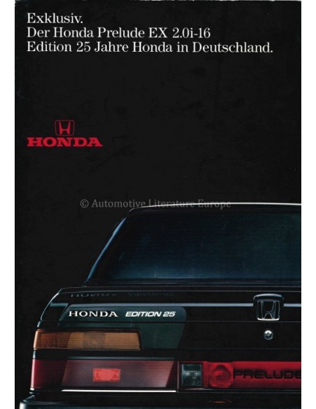1986 HONDA PRELUDE EDITION 25 BROCHURE DUITS