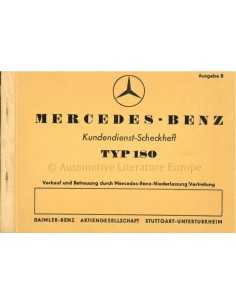 1954 MERCEDES TYP 180 KUNDENDIENST-SCHECKHEFT DEUTSCH