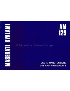 1978 MASERATI KYALAMI INSTRUCTIEBOEKJE ENGELS / ITALIAANS