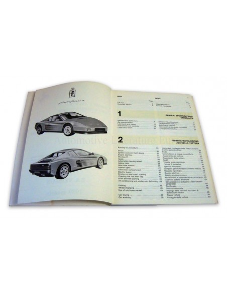 1988 FERRARI TESTAROSSA INSTRUCTIEBOEKJE USA VERSIE 536/88